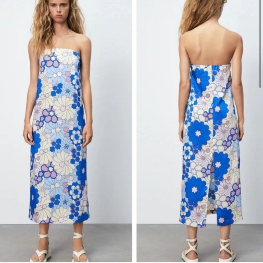NWT Zara floral mod tube dress - Size M